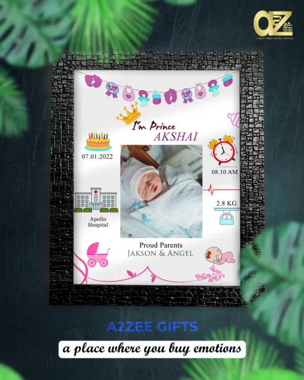 Born Baby Birth Details Photo Frame Version-1 | A2ZEEGIFTS