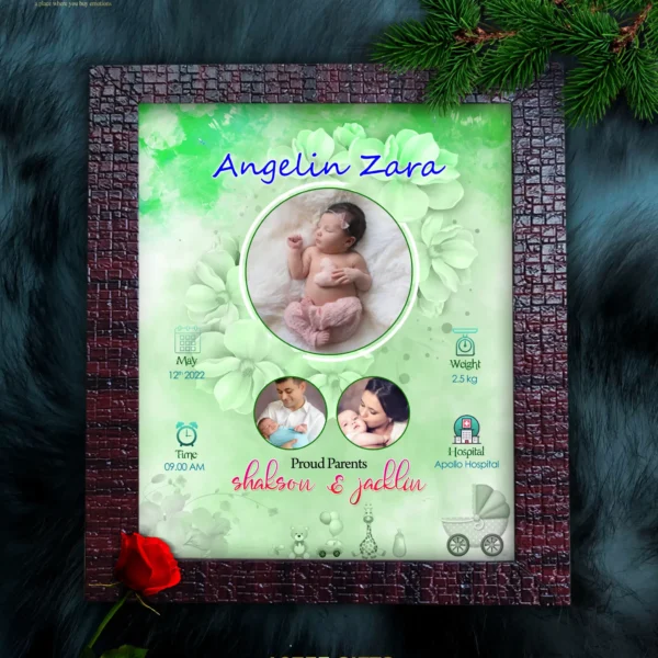 Baby Birth Details Photo Frame Gift