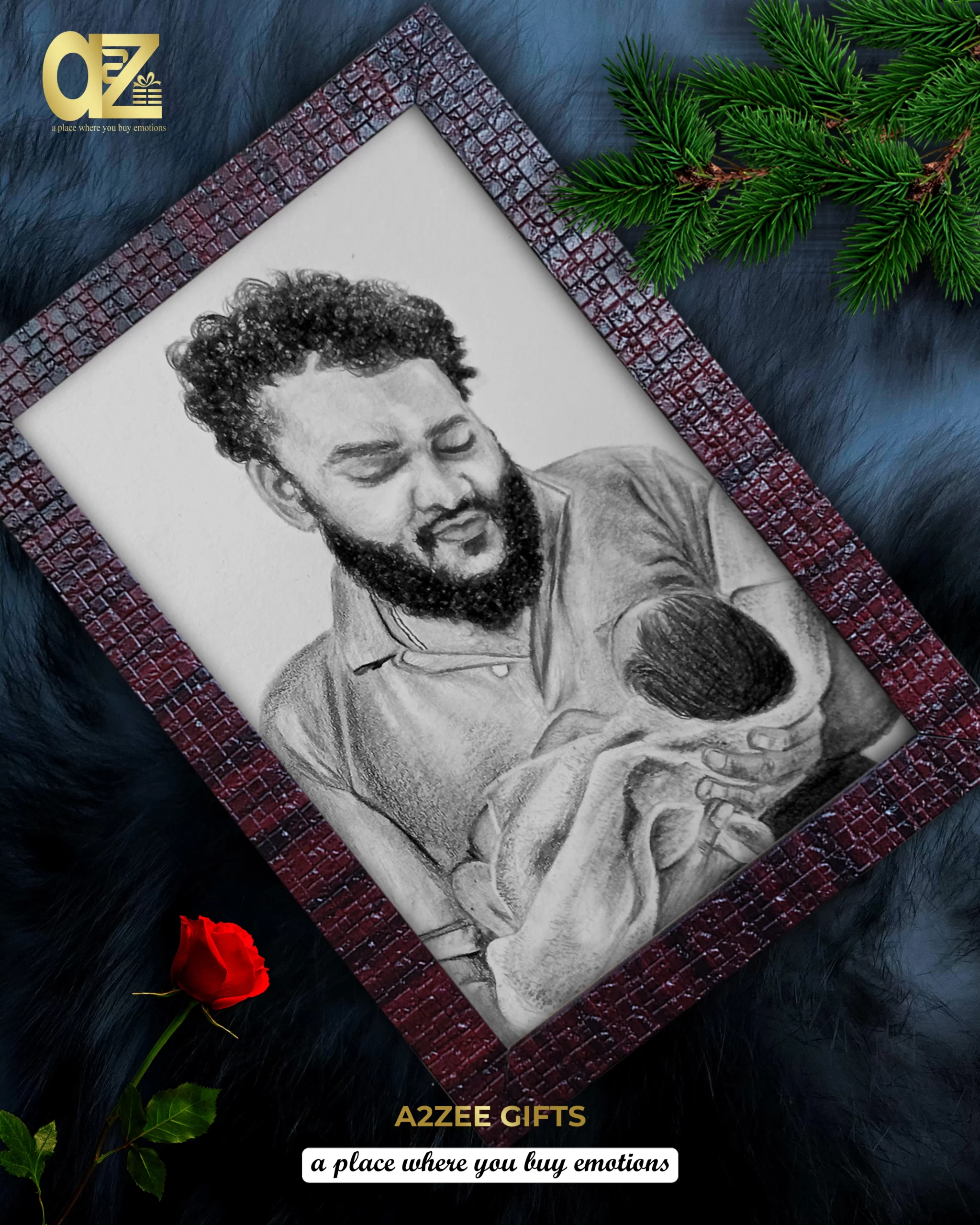 Custom Charcoal Sketch Drawing | Personalized gift | Artfina