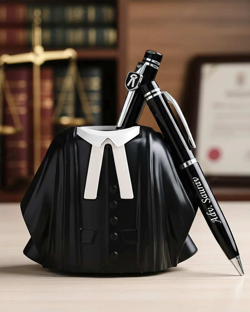 Lawyer Coat Pen Stand ANd pen a