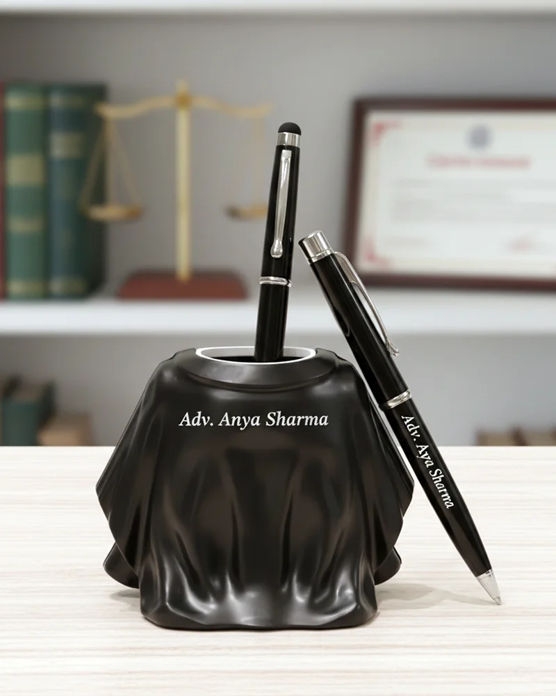 Lawyer Coat Pen Stand ANd pen