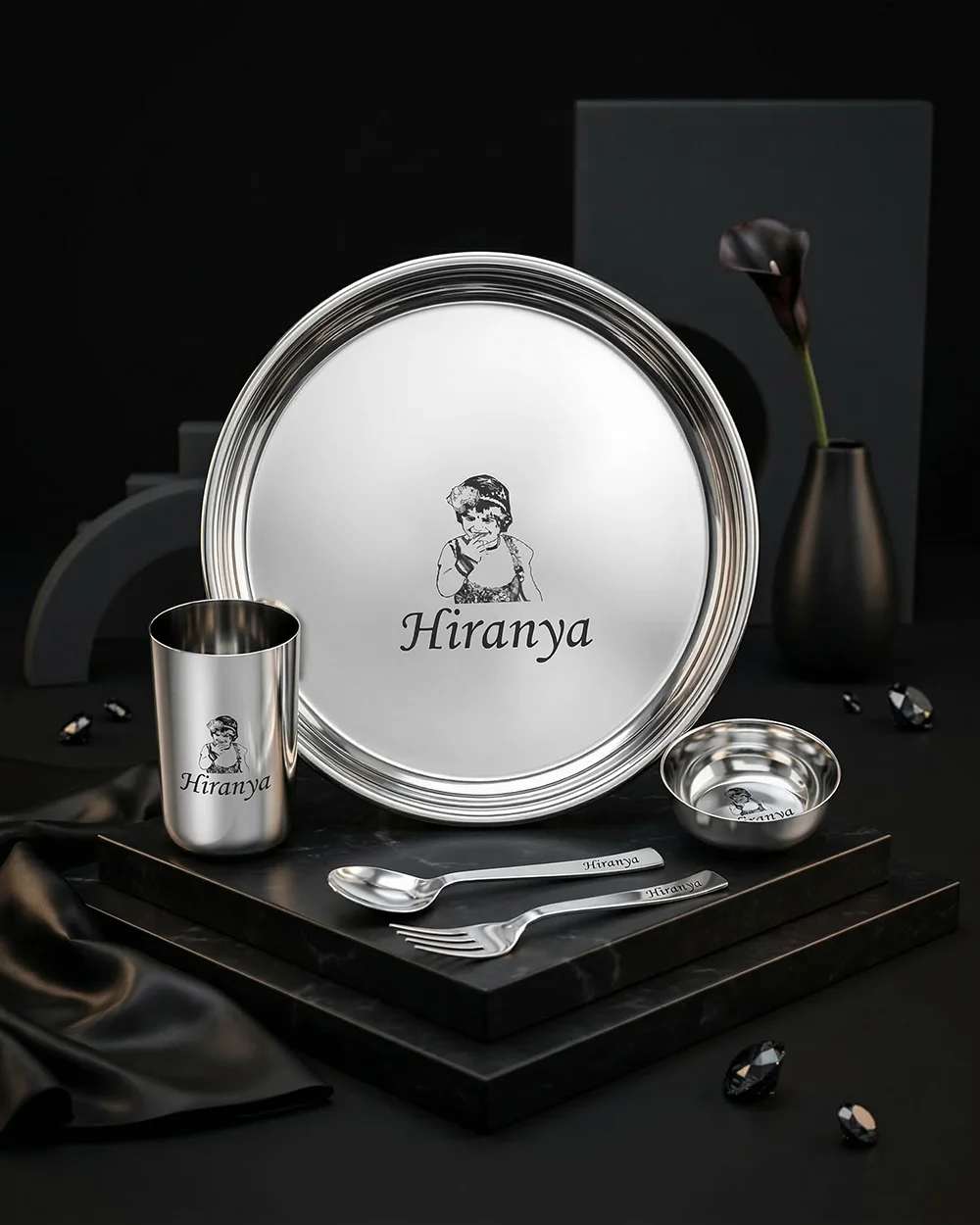 Personalized Stainless Steel Plate Combo (1)
