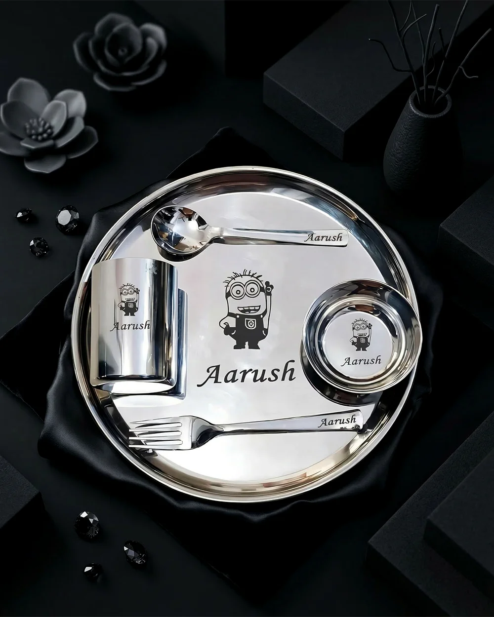 Personalized Stainless Steel Plate Combo (2)