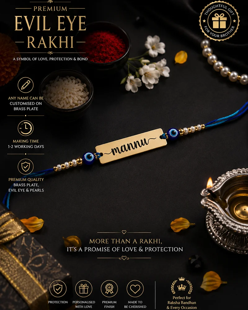 Evil Eye Rakhi with Custom Name (2)