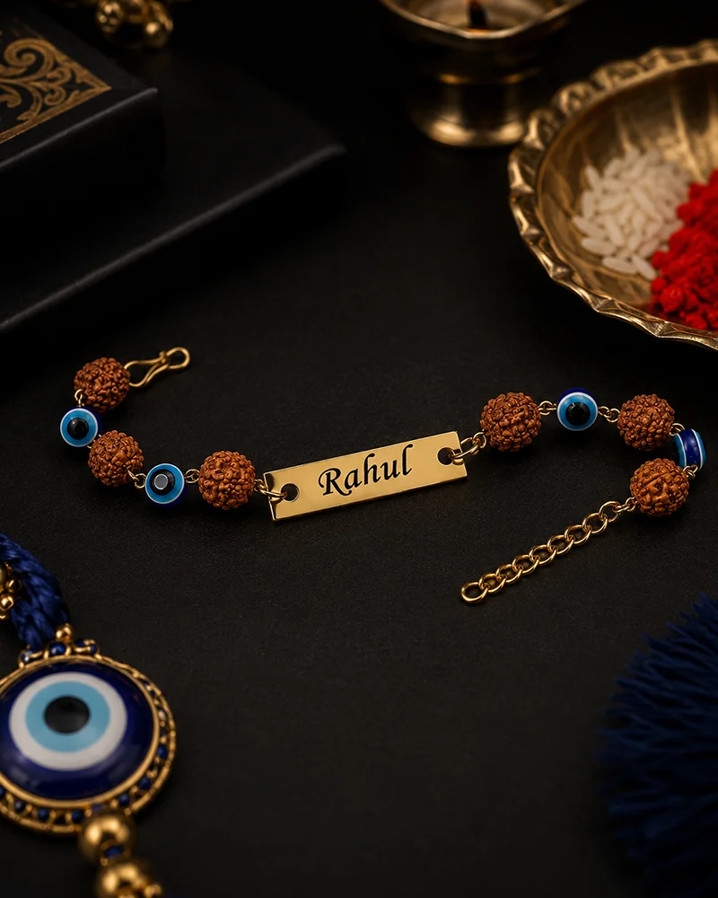 Evil Eye Rudraksha Rakhi (1)